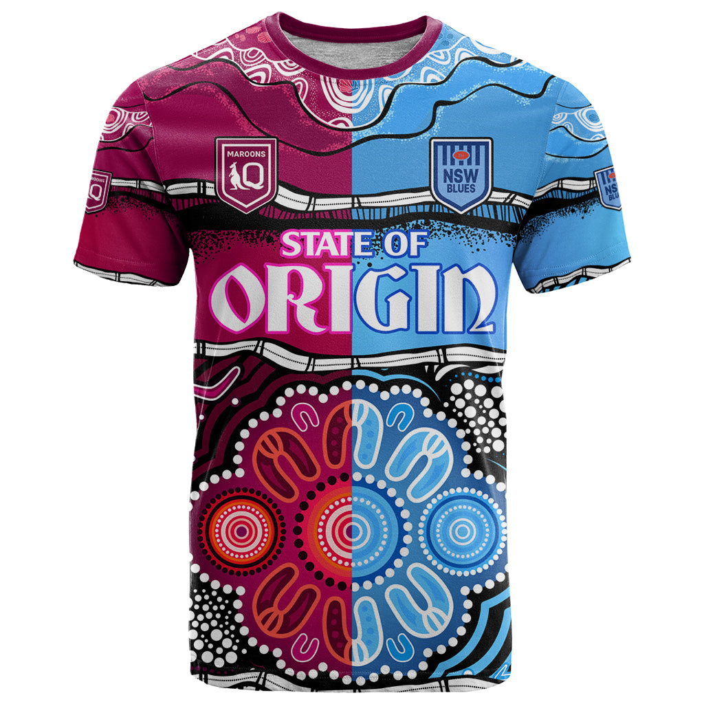 NSW Combine QLD State of Origin T Shirt New South Wales and Queensland Aboriginal LT9