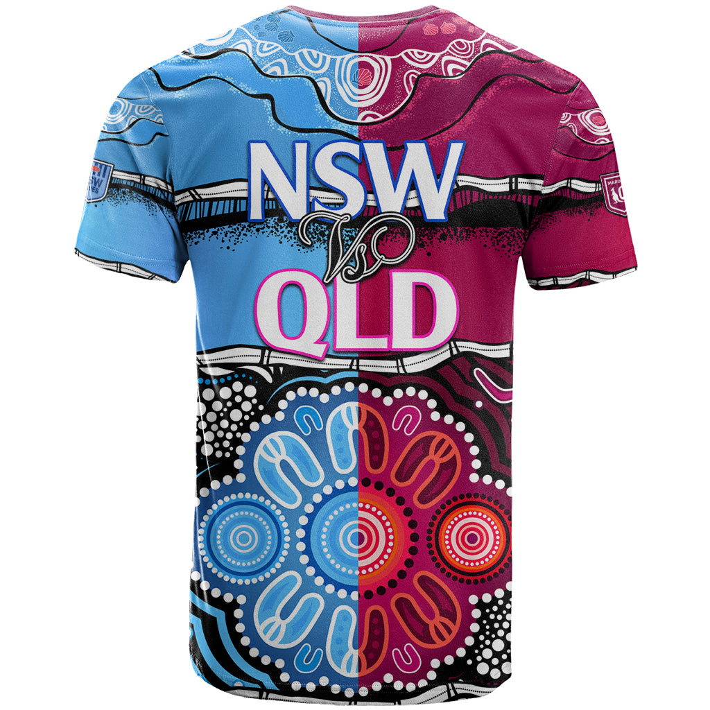 NSW Combine QLD State of Origin T Shirt New South Wales and Queensland Aboriginal LT9