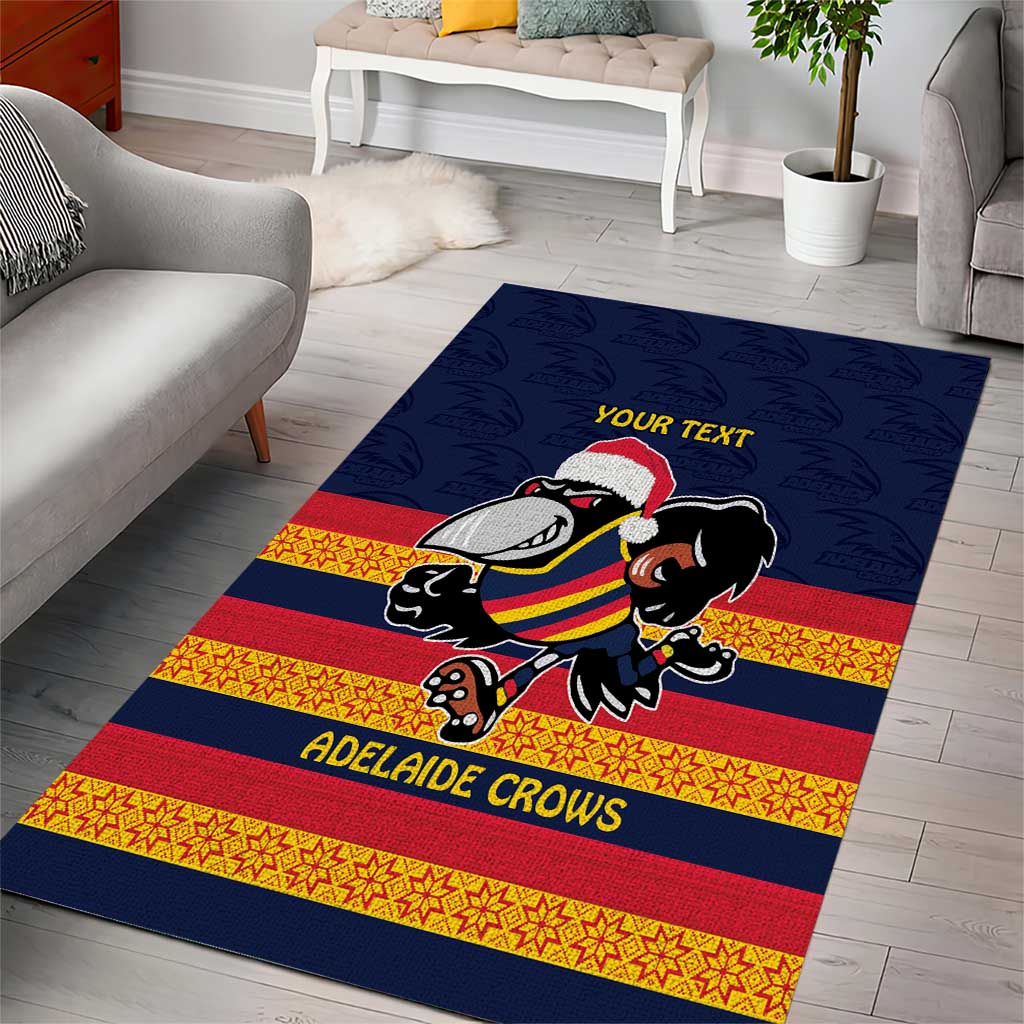 AFL Adelaide Christmas Personalised Area Rug with Crows Mascot