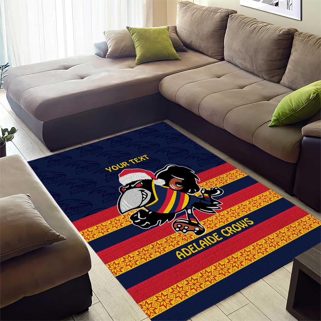 AFL Adelaide Christmas Personalised Area Rug with Crows Mascot