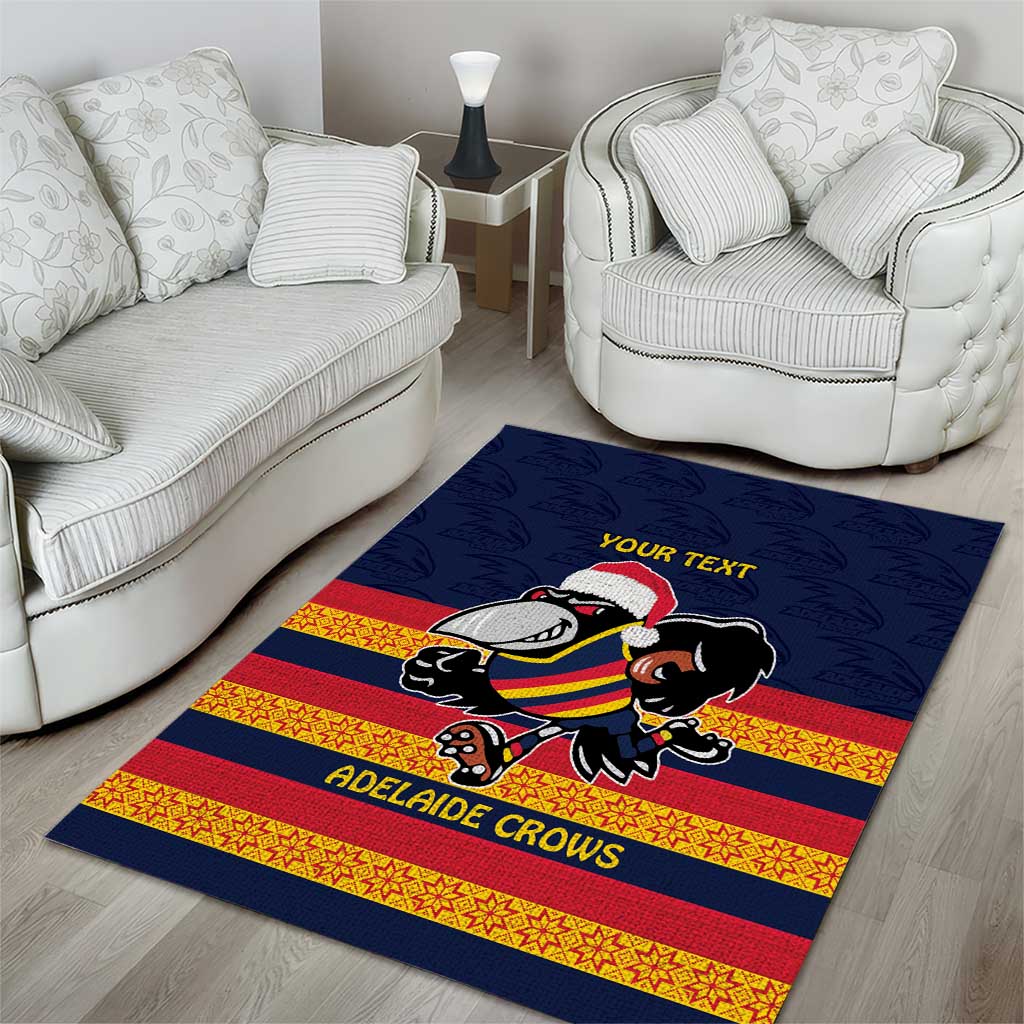 AFL Adelaide Christmas Personalised Area Rug with Crows Mascot