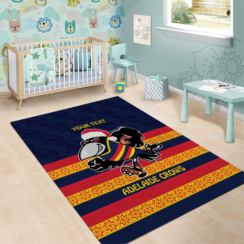 AFL Adelaide Christmas Personalised Area Rug with Crows Mascot