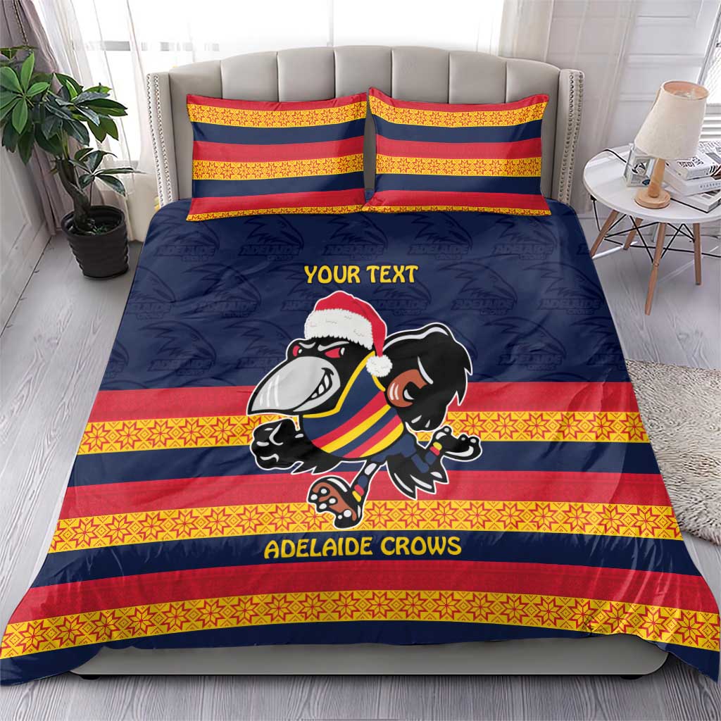 AFL Adelaide Christmas Personalised Bedding Set with Crows Mascot