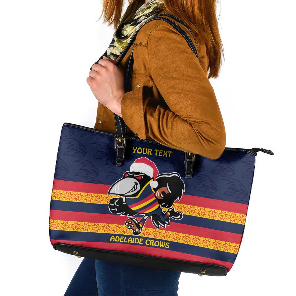 AFL Adelaide Christmas Personalised Leather Tote Bag with Crows Mascot