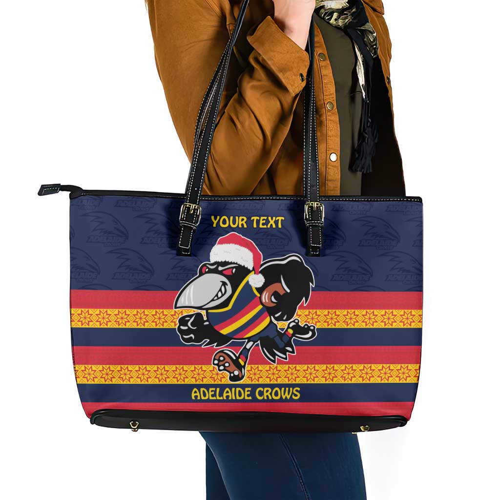 AFL Adelaide Christmas Personalised Leather Tote Bag with Crows Mascot