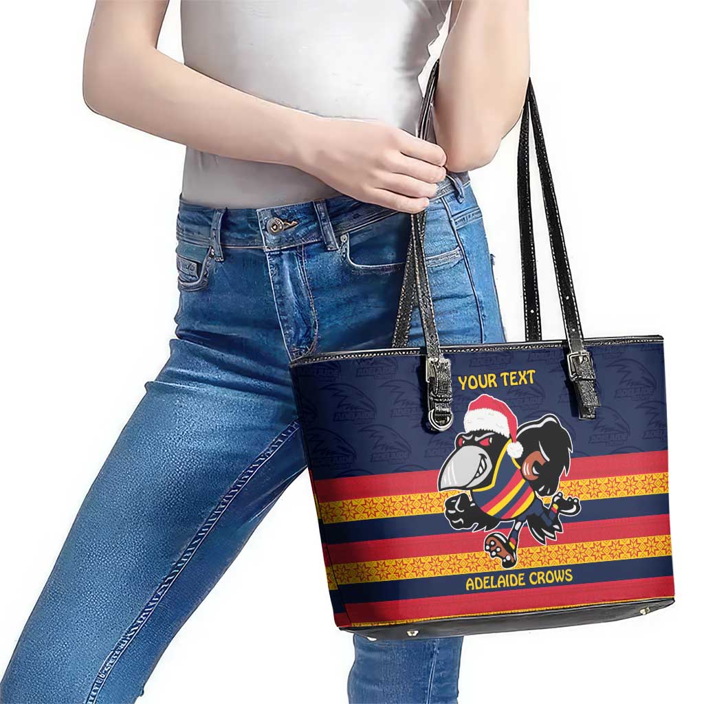 AFL Adelaide Christmas Personalised Leather Tote Bag with Crows Mascot