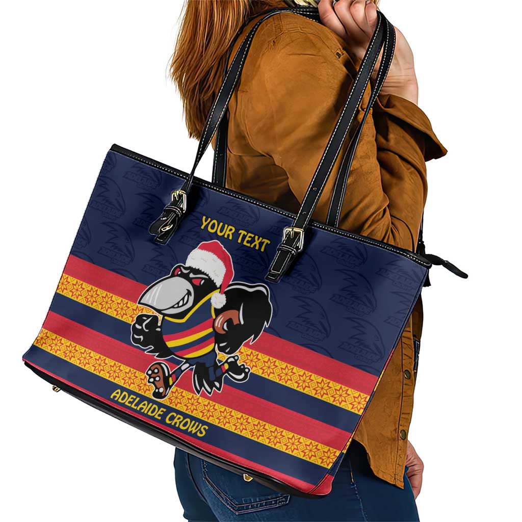 AFL Adelaide Christmas Personalised Leather Tote Bag with Crows Mascot