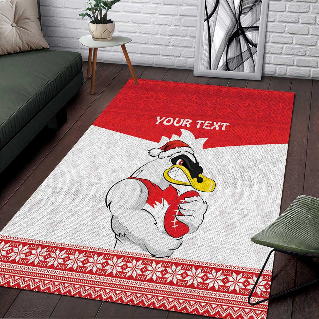 AFL Sydney Christmas Personalised Area Rug with Swans Mascot Simple Style