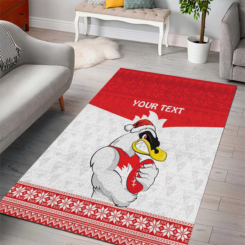 AFL Sydney Christmas Personalised Area Rug with Swans Mascot Simple Style