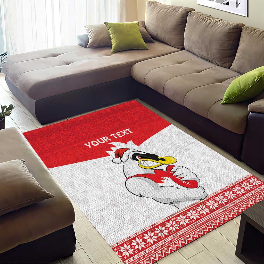 AFL Sydney Christmas Personalised Area Rug with Swans Mascot Simple Style