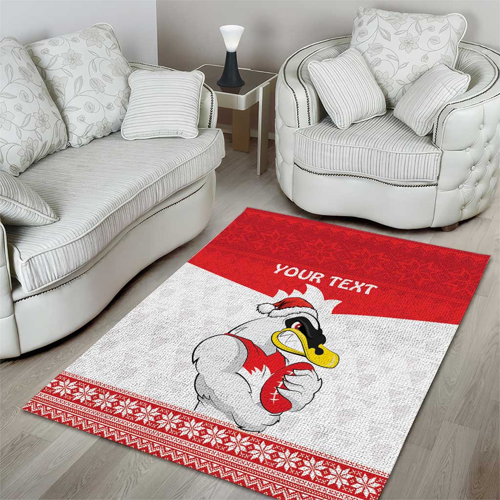 AFL Sydney Christmas Personalised Area Rug with Swans Mascot Simple Style