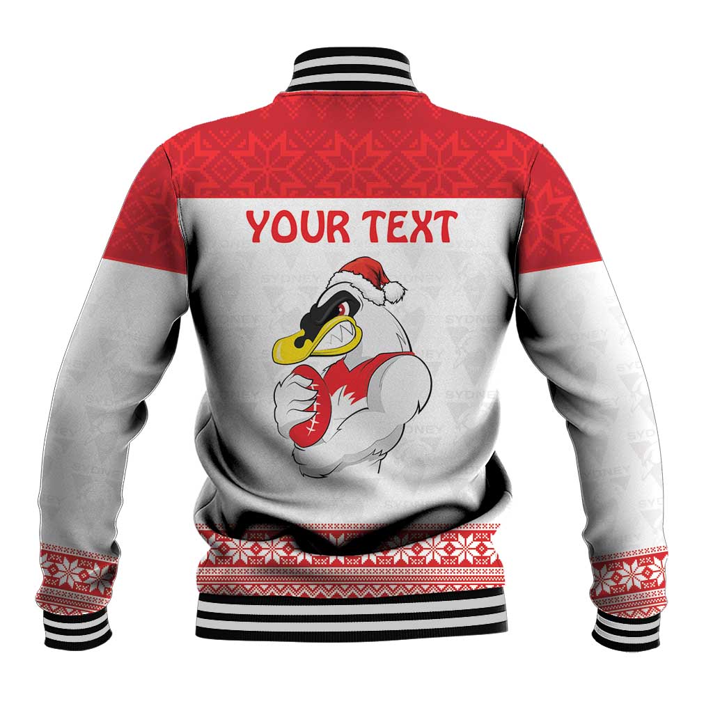 AFL Sydney Christmas Personalised Baseball Jacket with Swans Mascot Simple Style