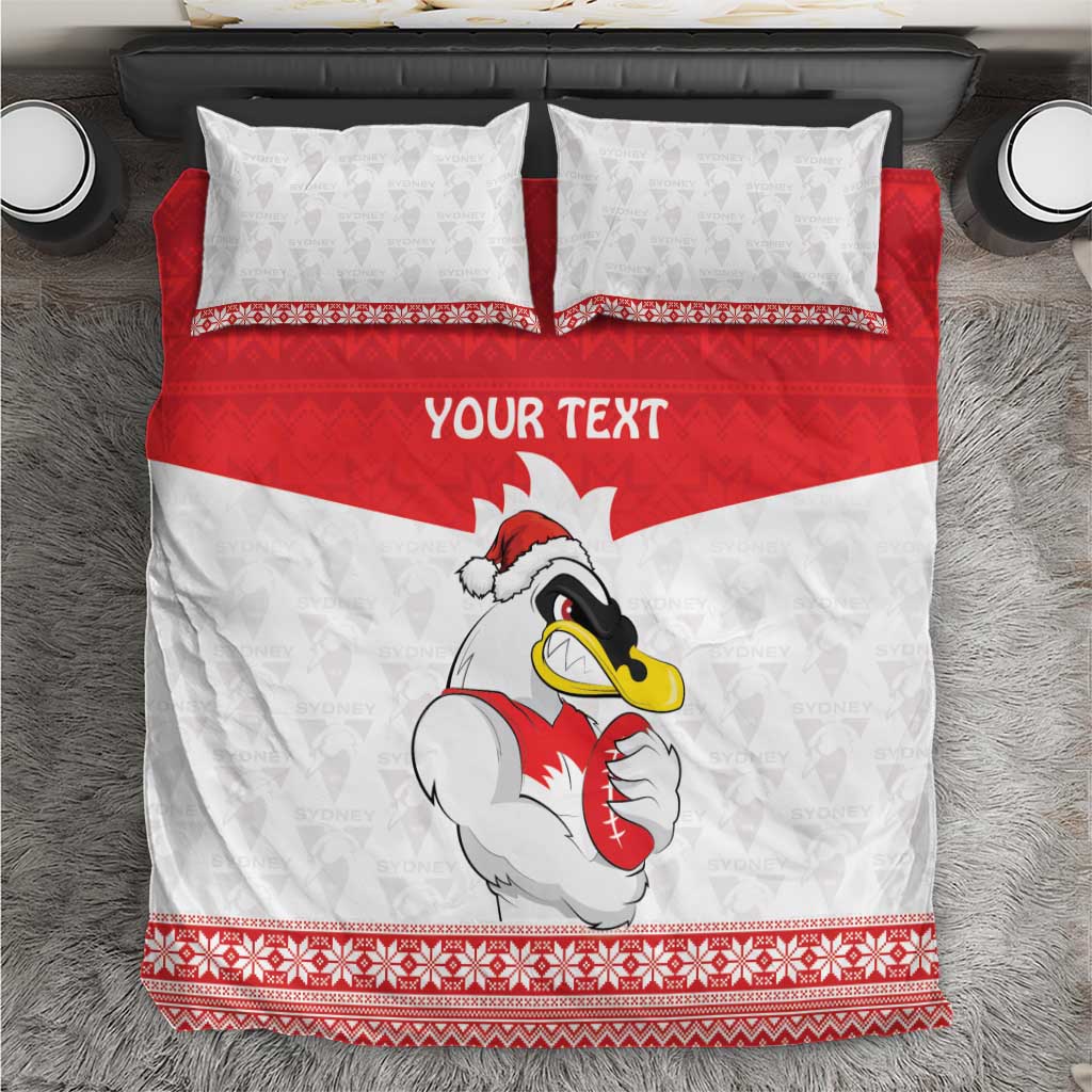 AFL Sydney Christmas Personalised Bedding Set with Swans Mascot Simple Style