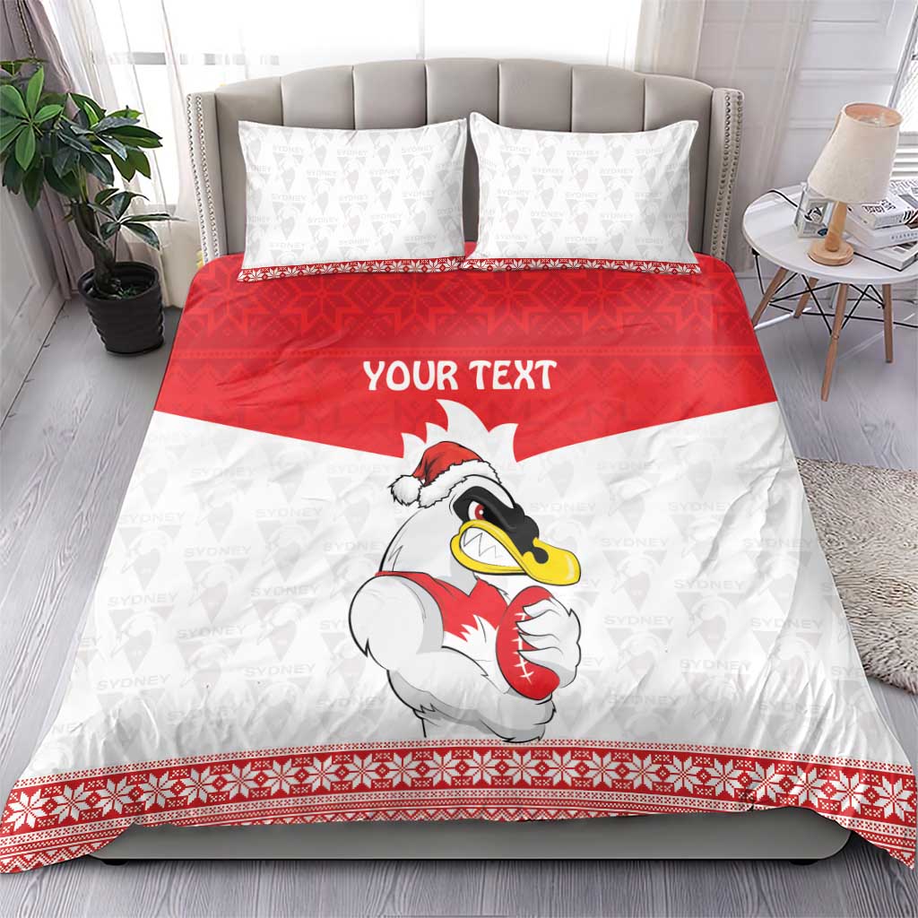 AFL Sydney Christmas Personalised Bedding Set with Swans Mascot Simple Style