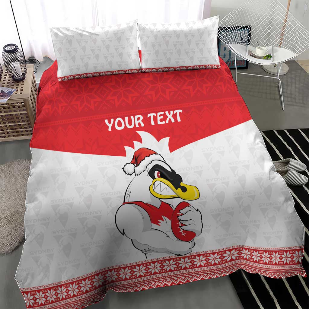 AFL Sydney Christmas Personalised Bedding Set with Swans Mascot Simple Style