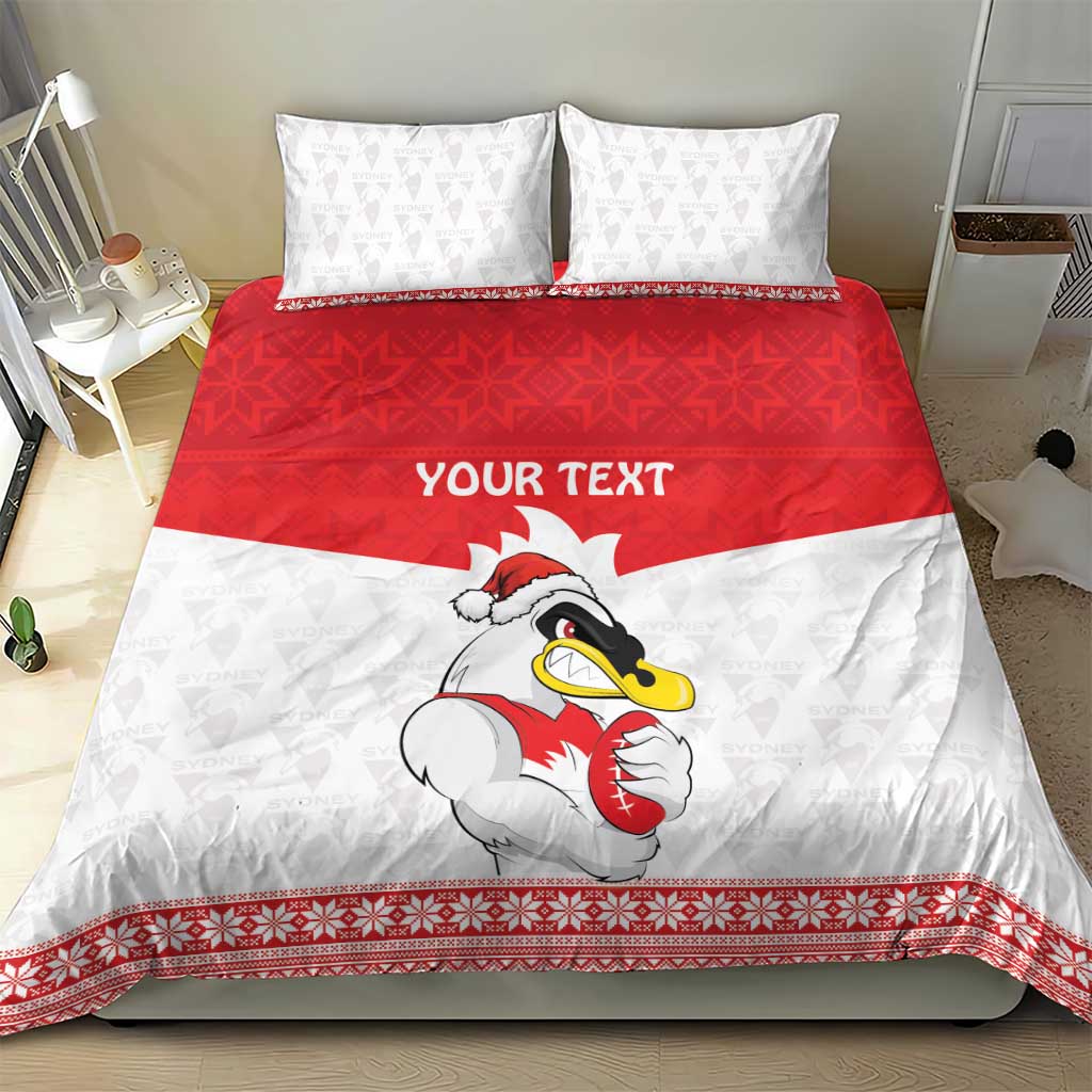 AFL Sydney Christmas Personalised Bedding Set with Swans Mascot Simple Style