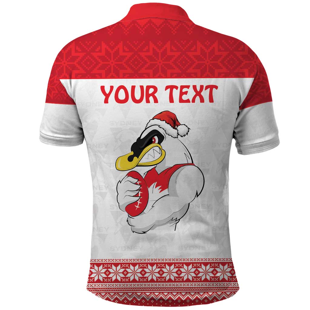 AFL Sydney Christmas Personalised Polo Shirt with Swans Mascot Simple Style