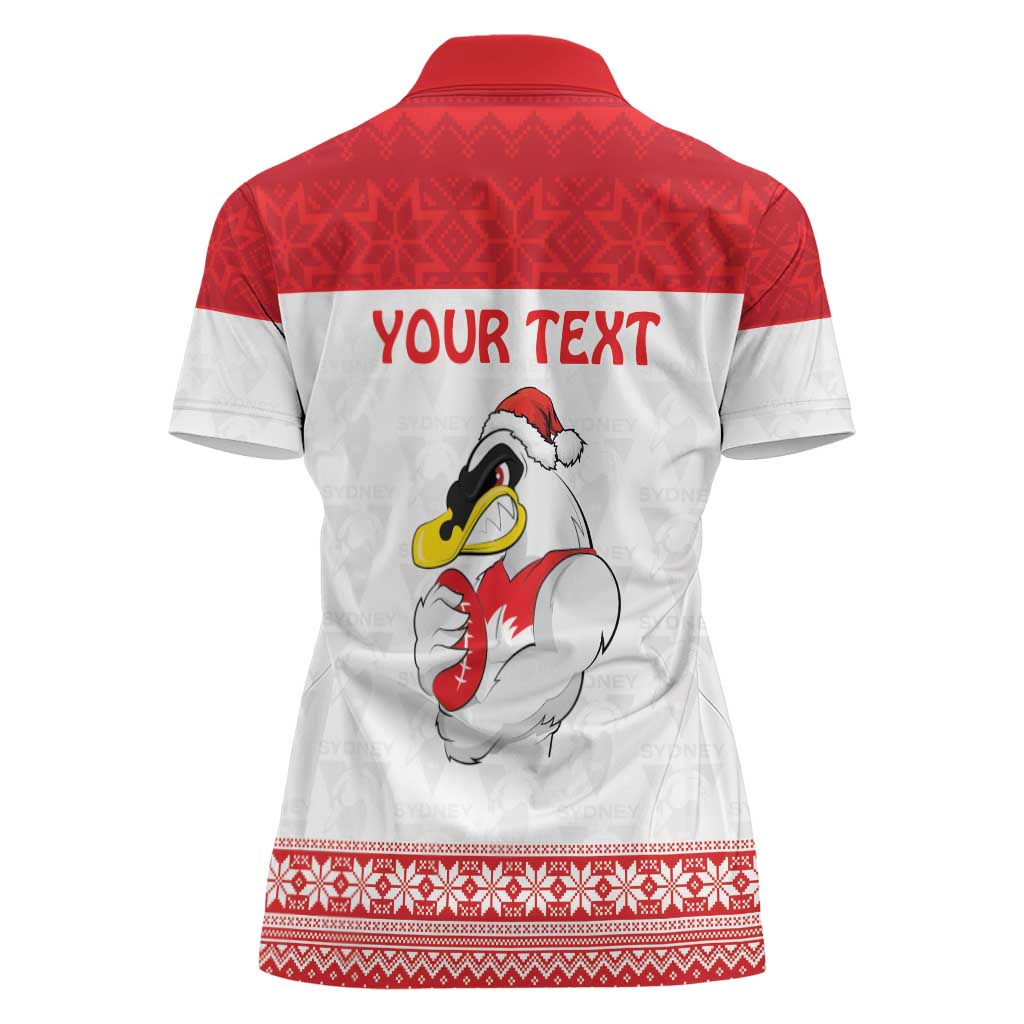 AFL Sydney Christmas Personalised Women Polo Shirt with Swans Mascot Simple Style