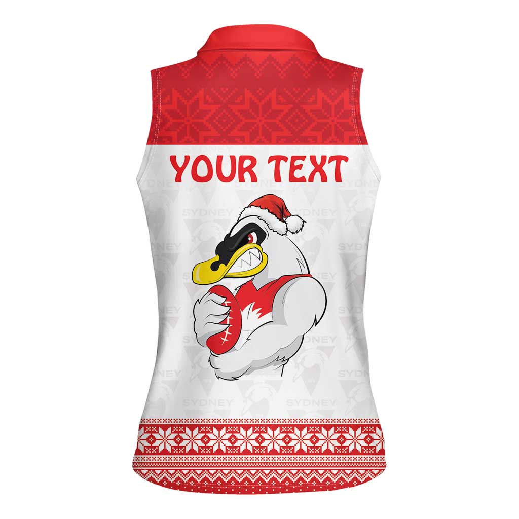 AFL Sydney Christmas Personalised Women Sleeveless Polo Shirt with Swans Mascot Simple Style