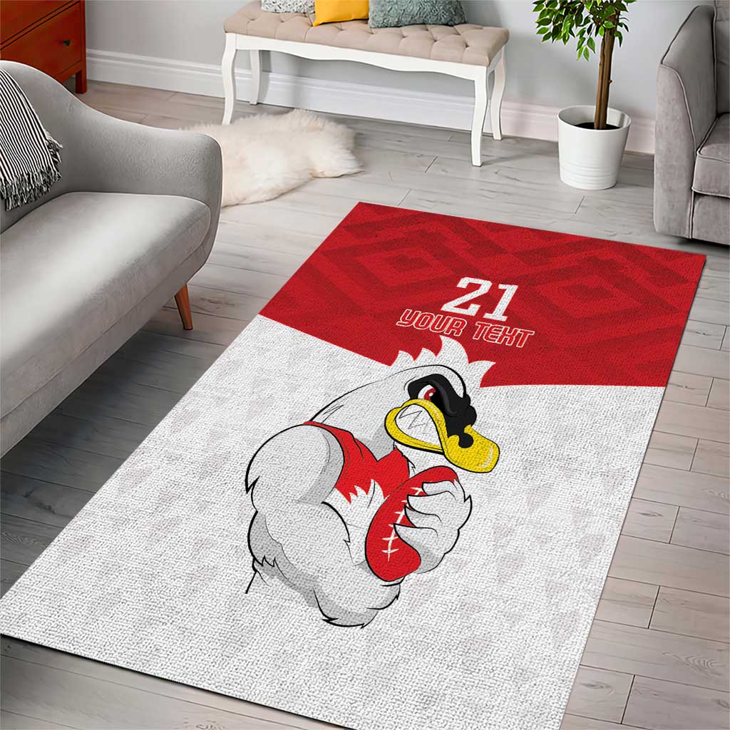 AFL Sydney Custom Area Rug with Swans Mascot Simple Style