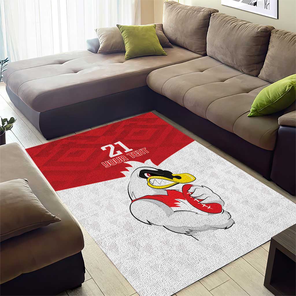 AFL Sydney Custom Area Rug with Swans Mascot Simple Style