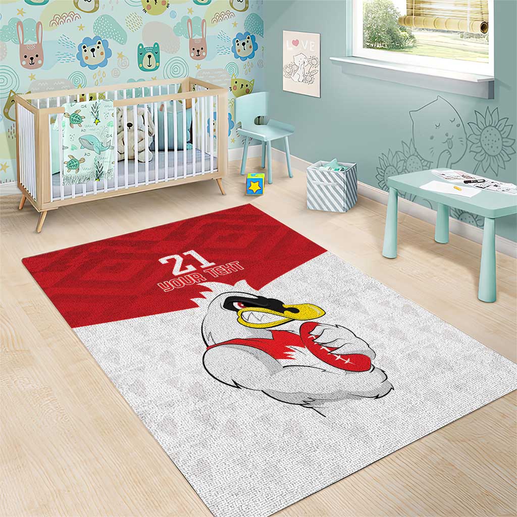 AFL Sydney Custom Area Rug with Swans Mascot Simple Style