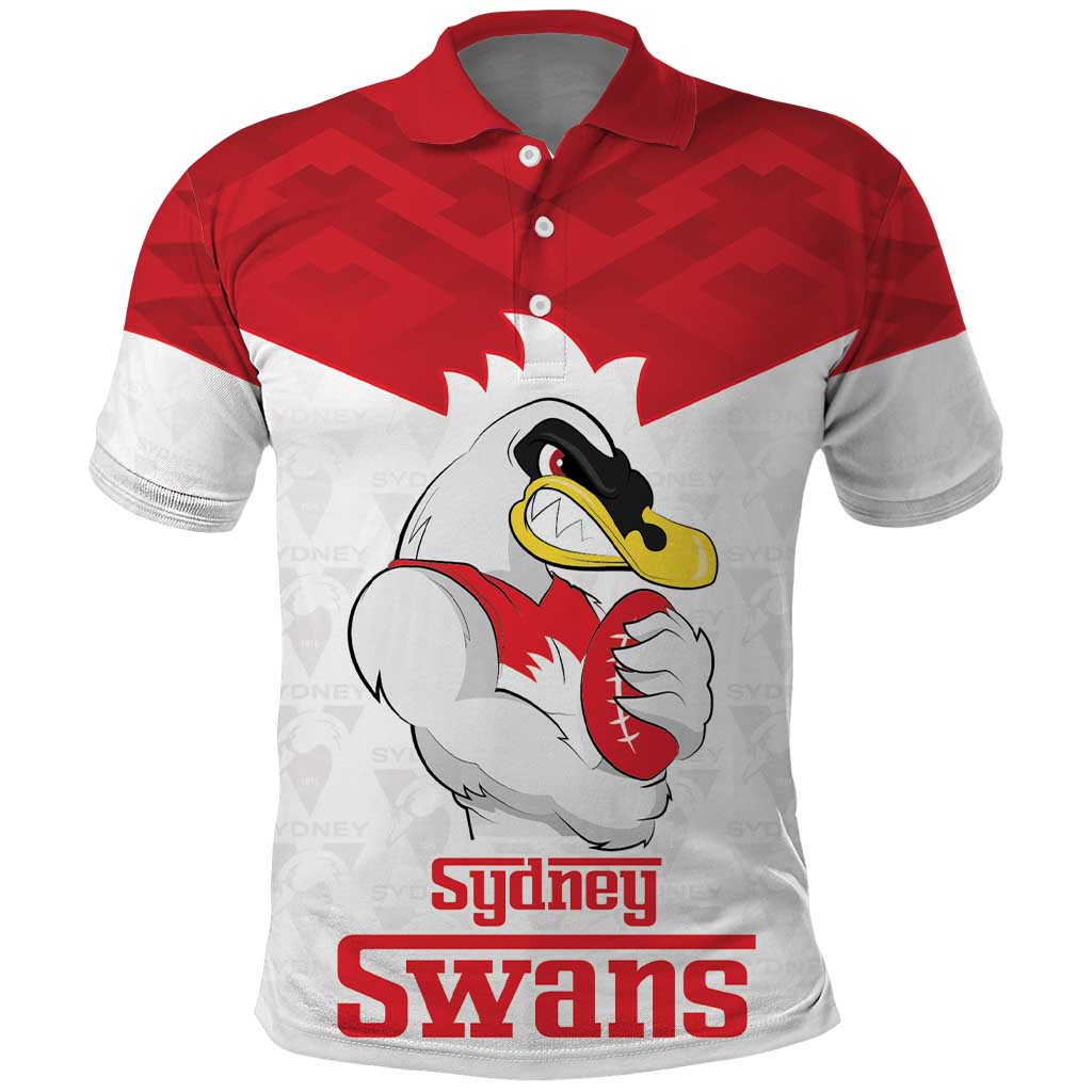 AFL Sydney Custom Polo Shirt with Swans Mascot Simple Style