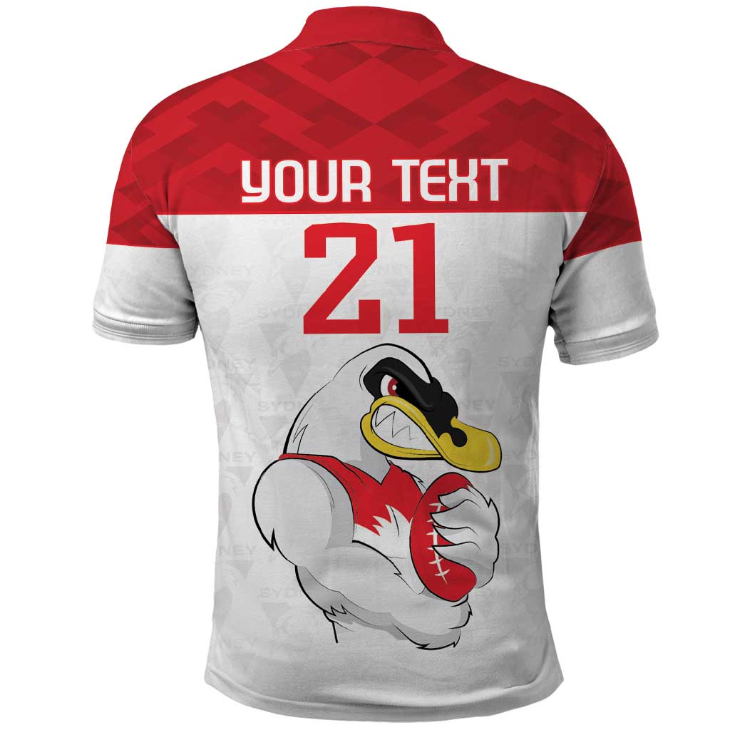 AFL Sydney Custom Polo Shirt with Swans Mascot Simple Style