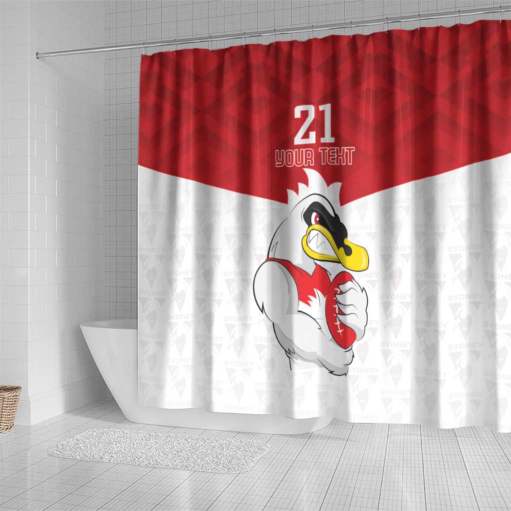 AFL Sydney Custom Shower Curtain with Swans Mascot Simple Style