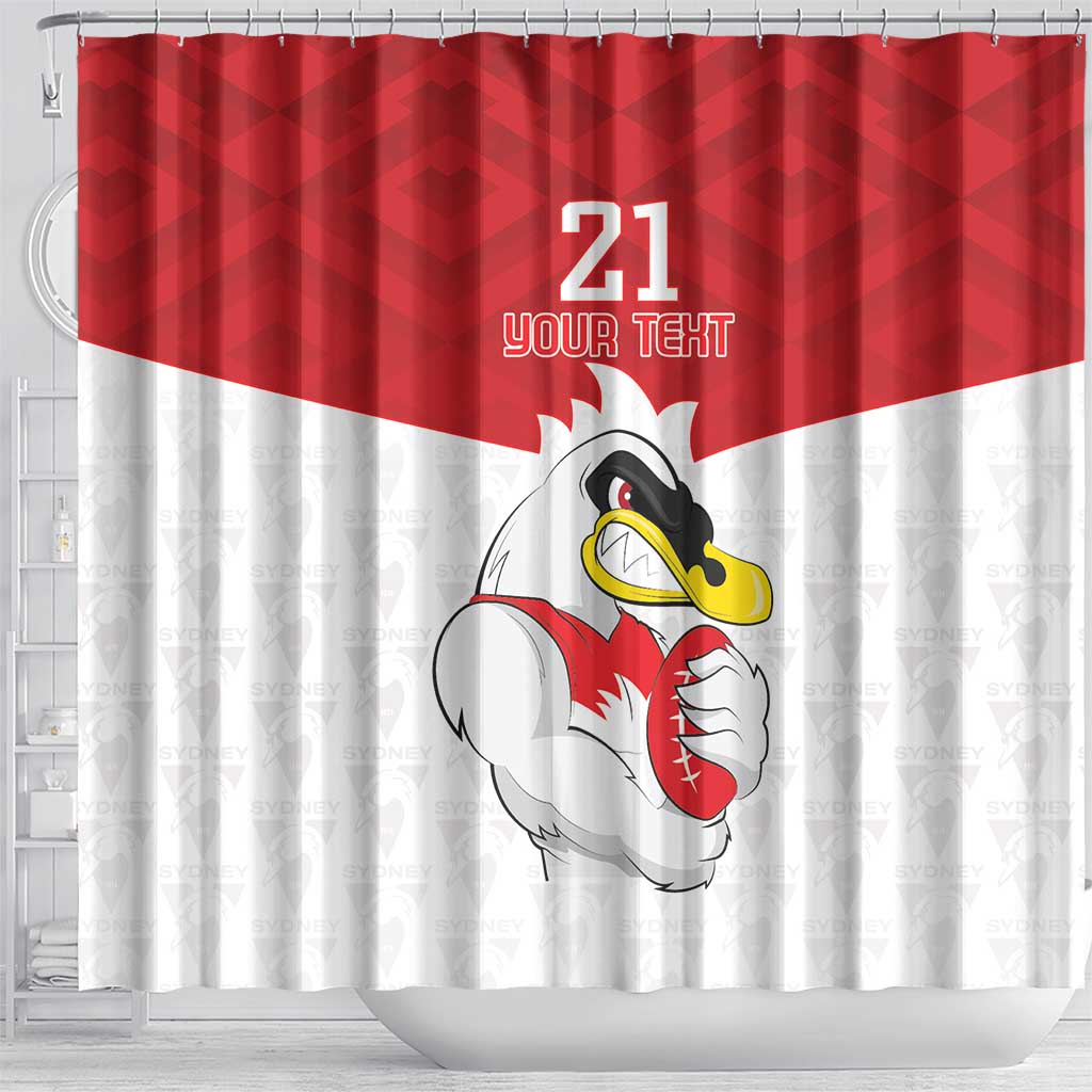 AFL Sydney Custom Shower Curtain with Swans Mascot Simple Style