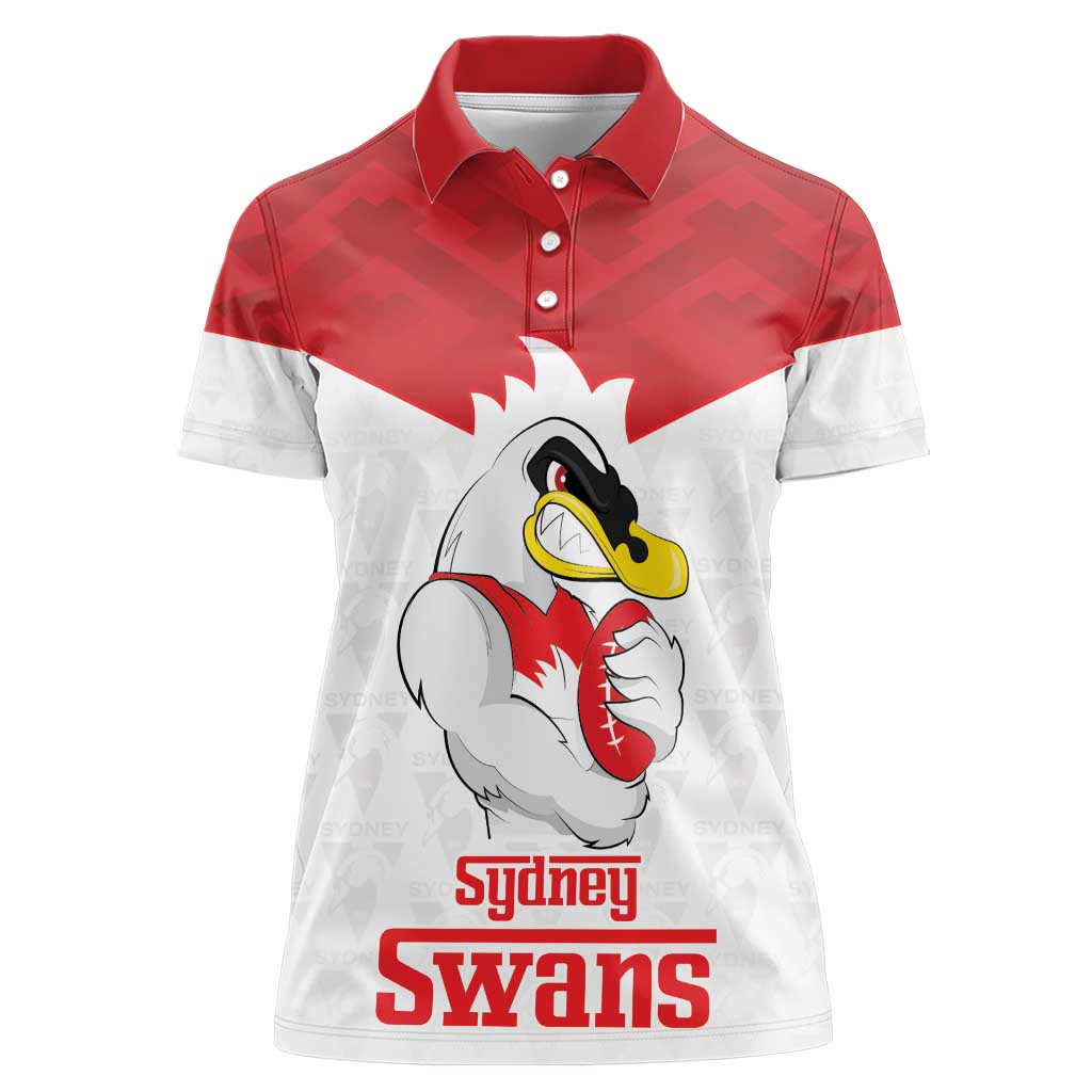 AFL Sydney Custom Women Polo Shirt with Swans Mascot Simple Style