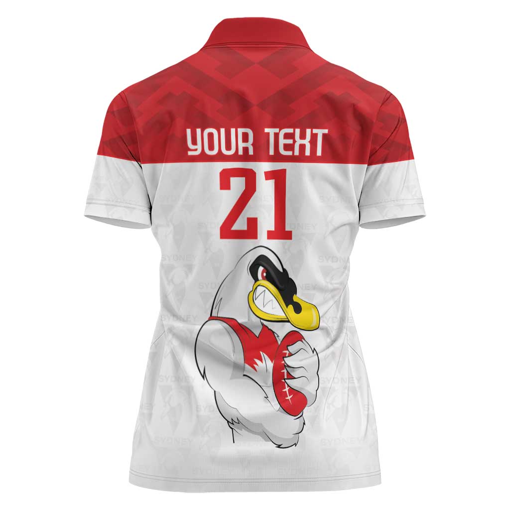 AFL Sydney Custom Women Polo Shirt with Swans Mascot Simple Style