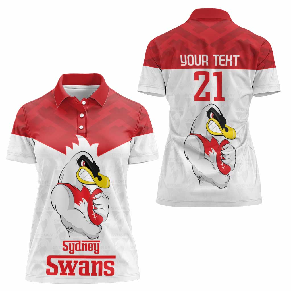 AFL Sydney Custom Women Polo Shirt with Swans Mascot Simple Style