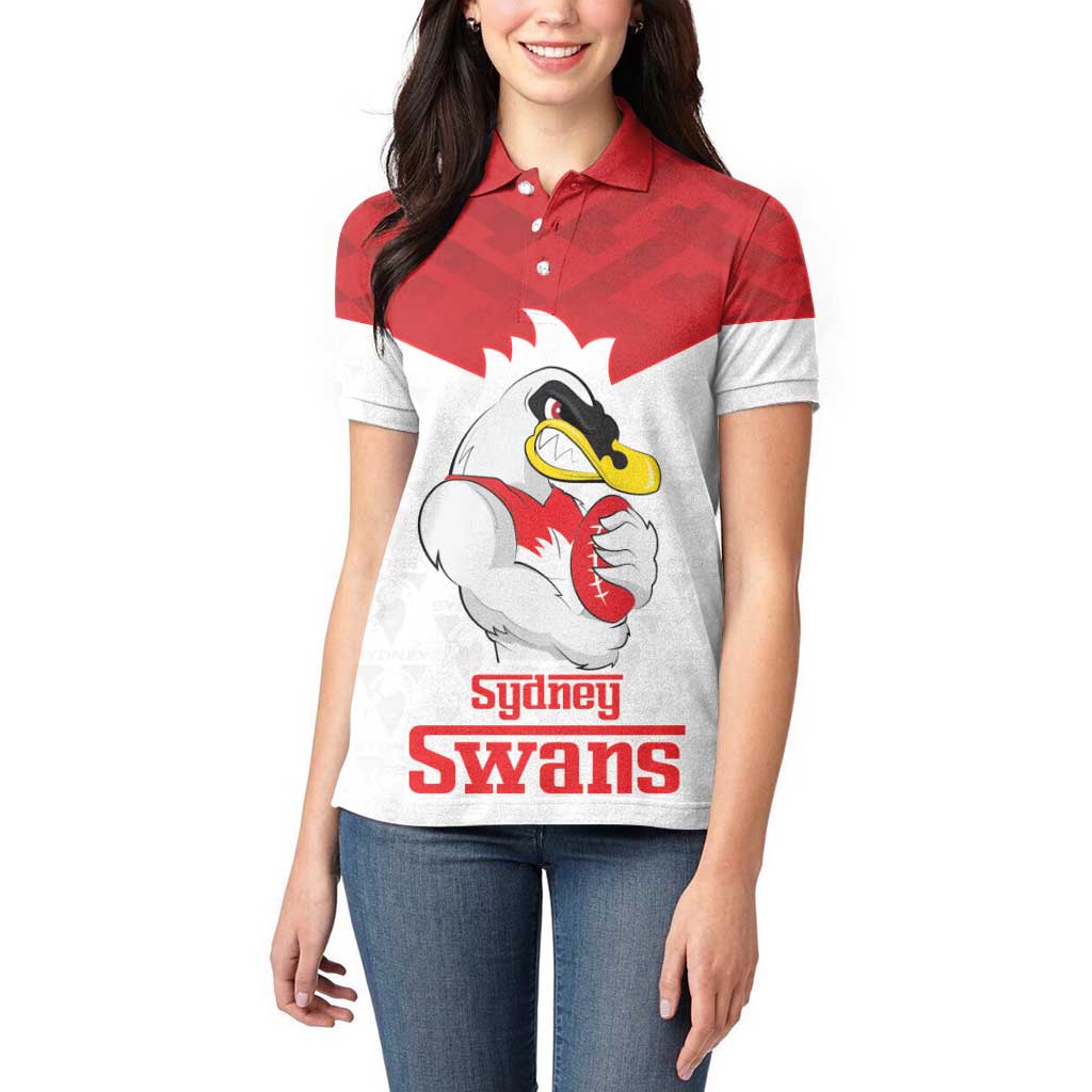 AFL Sydney Custom Women Polo Shirt with Swans Mascot Simple Style