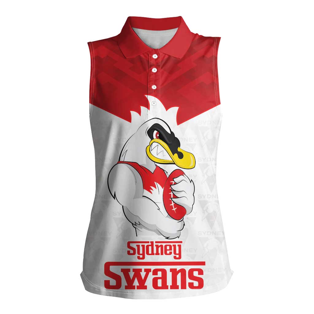 AFL Sydney Custom Women Sleeveless Polo Shirt with Swans Mascot Simple Style