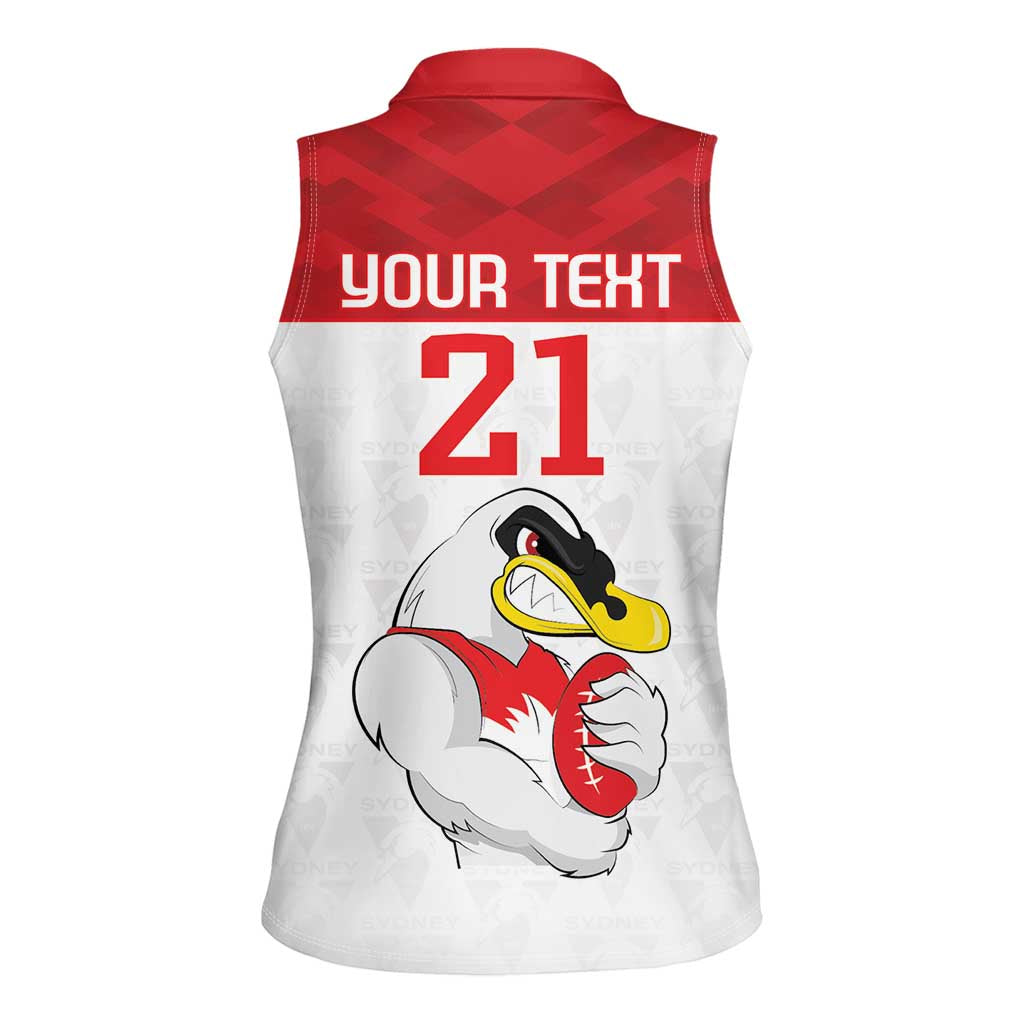 AFL Sydney Custom Women Sleeveless Polo Shirt with Swans Mascot Simple Style