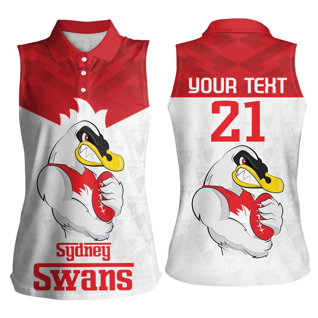 AFL Sydney Custom Women Sleeveless Polo Shirt with Swans Mascot Simple Style