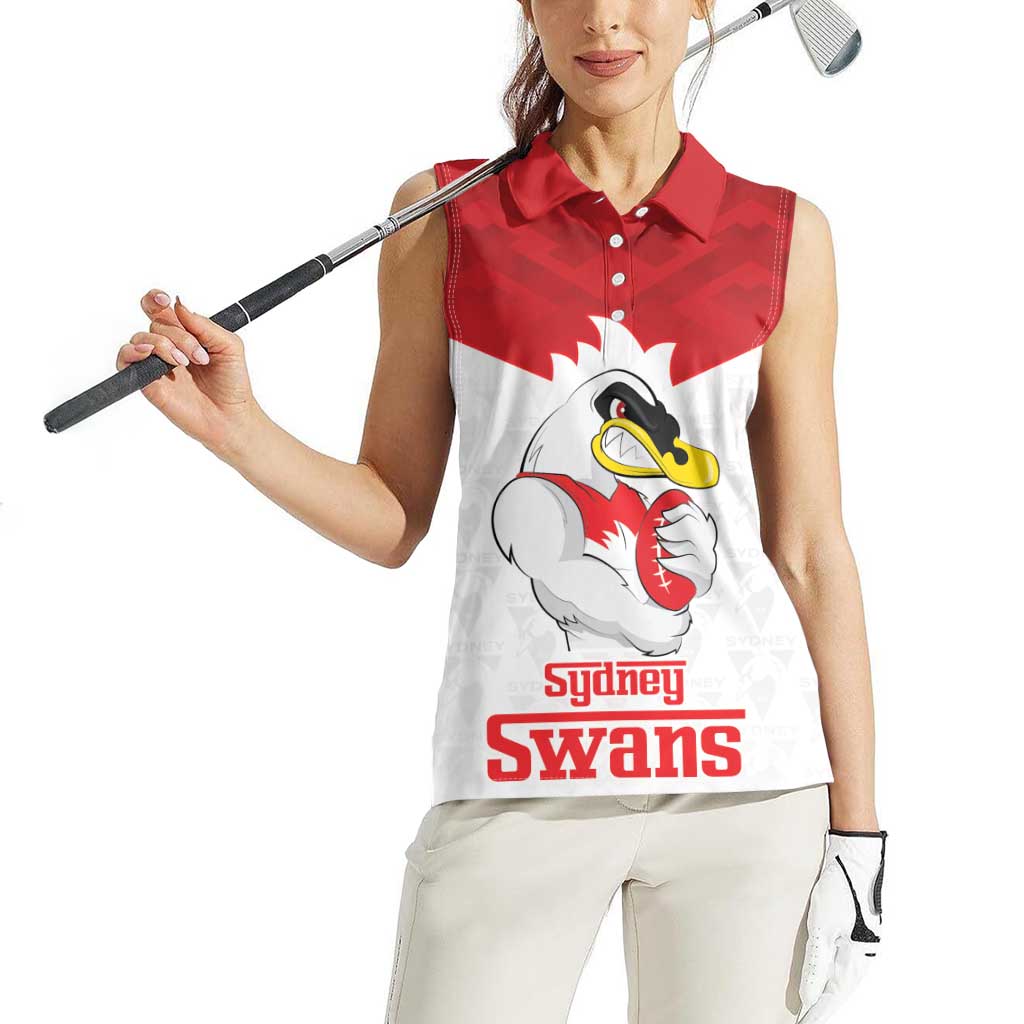 AFL Sydney Custom Women Sleeveless Polo Shirt with Swans Mascot Simple Style