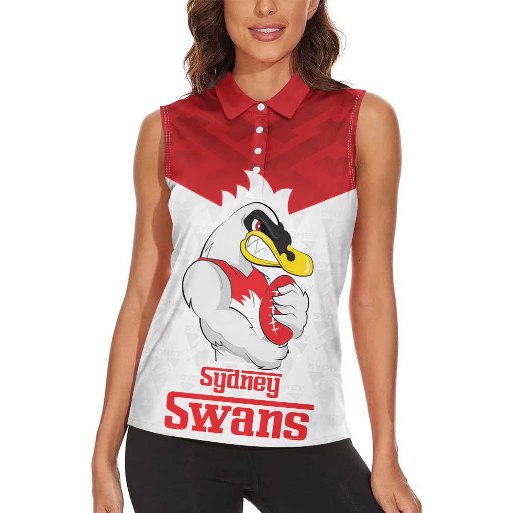 AFL Sydney Custom Women Sleeveless Polo Shirt with Swans Mascot Simple Style