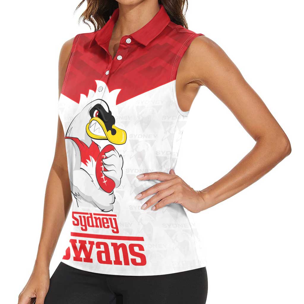 AFL Sydney Custom Women Sleeveless Polo Shirt with Swans Mascot Simple Style