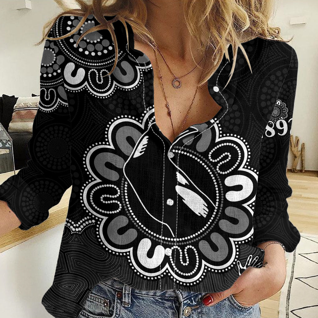 (Custom Personalised) AFL Collingwood Magpies 1892 Aboriginal Women Casual Shirt LT9