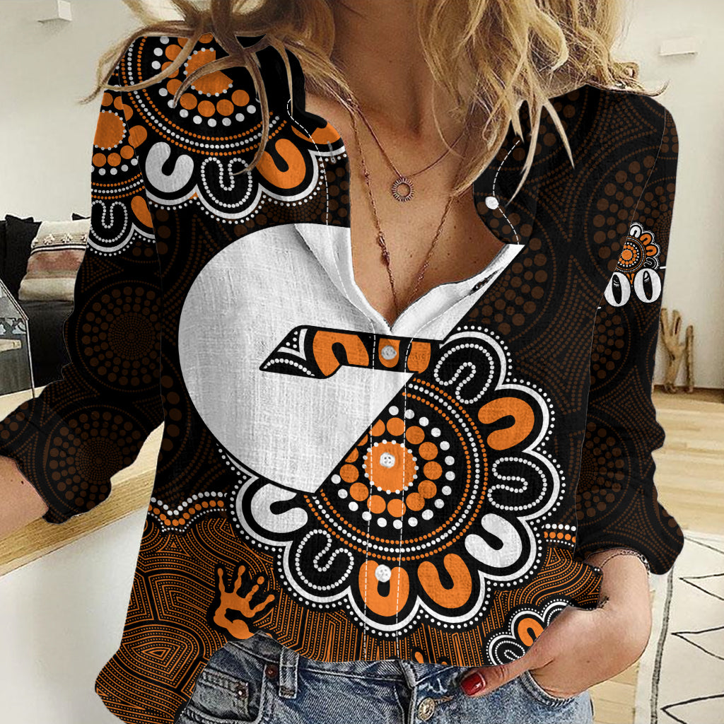 (Custom Personalised) AFL GWS Giants 2012 Aboriginal Women Casual Shirt LT9