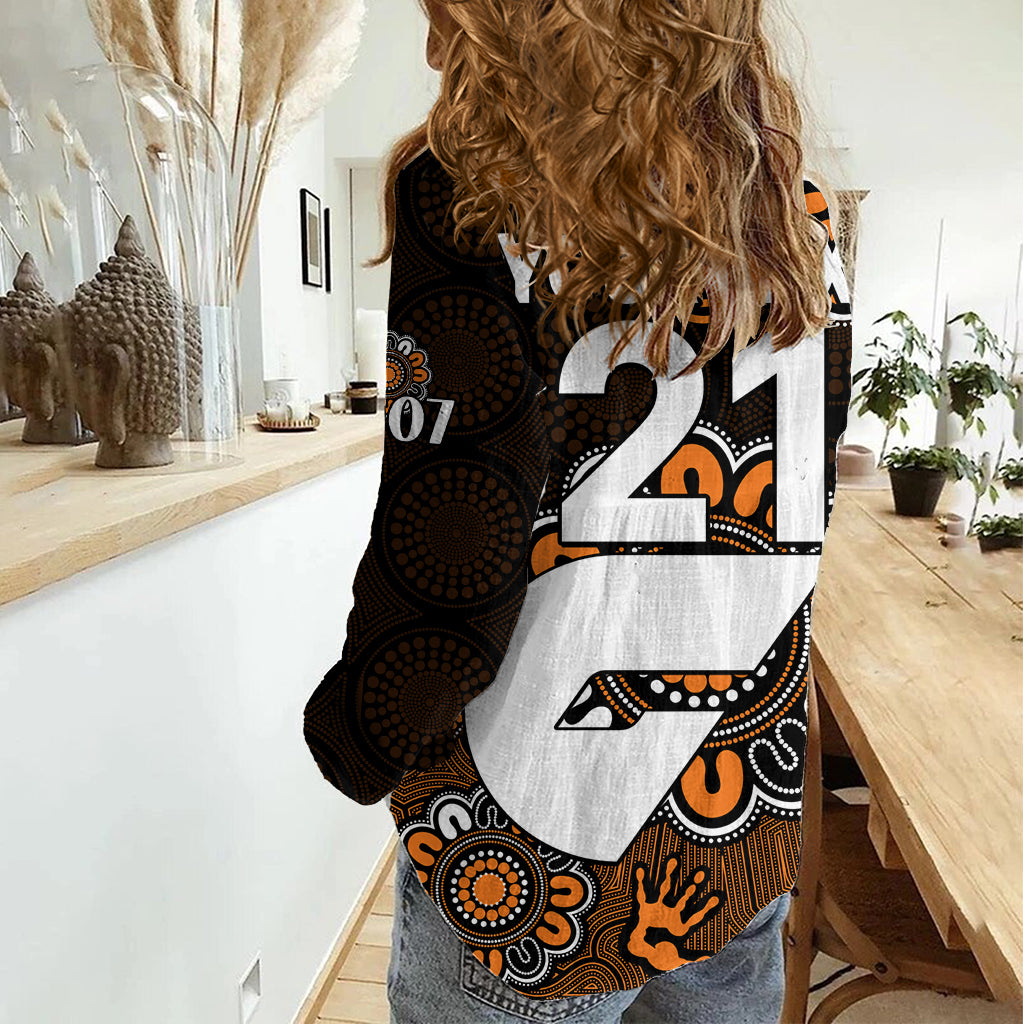 (Custom Personalised) AFL GWS Giants 2012 Aboriginal Women Casual Shirt LT9