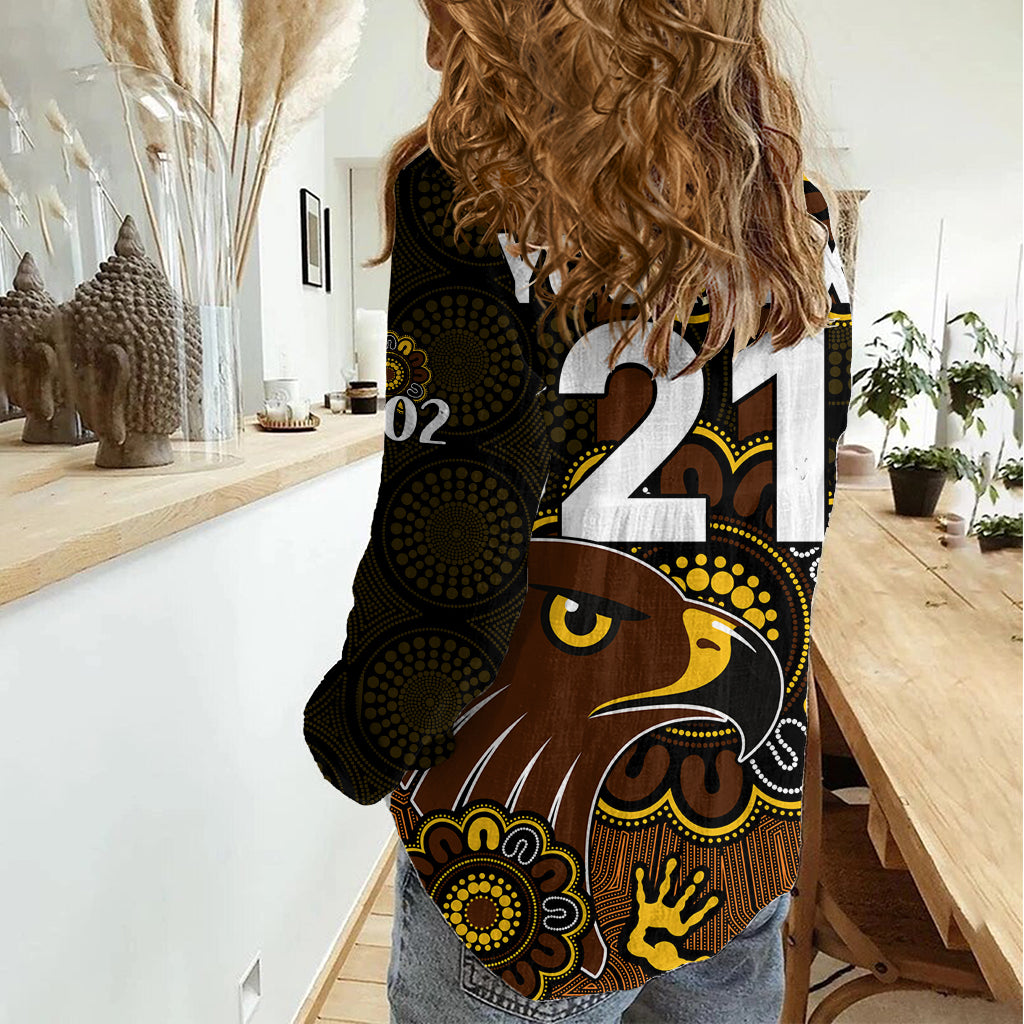 (Custom Personalised) AFL Hawthorn Hawks 1902 Aboriginal Women Casual Shirt LT9