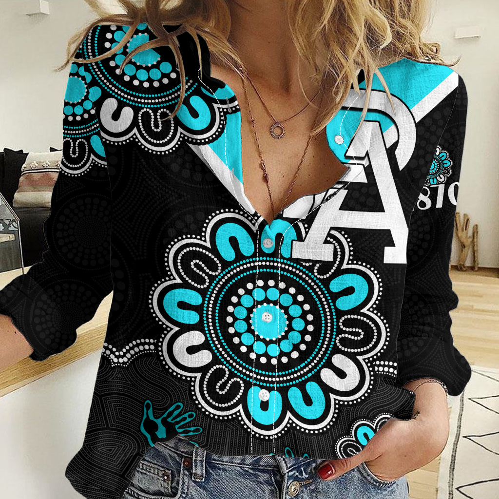 (Custom Personalised) AFL Port Adelaide Power 1870 Aboriginal Women Casual Shirt LT9