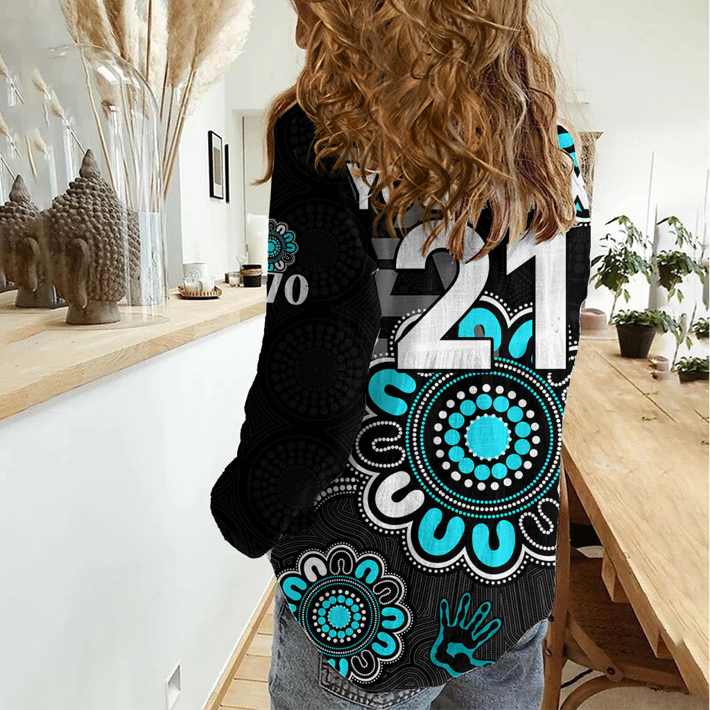 (Custom Personalised) AFL Port Adelaide Power 1870 Aboriginal Women Casual Shirt LT9