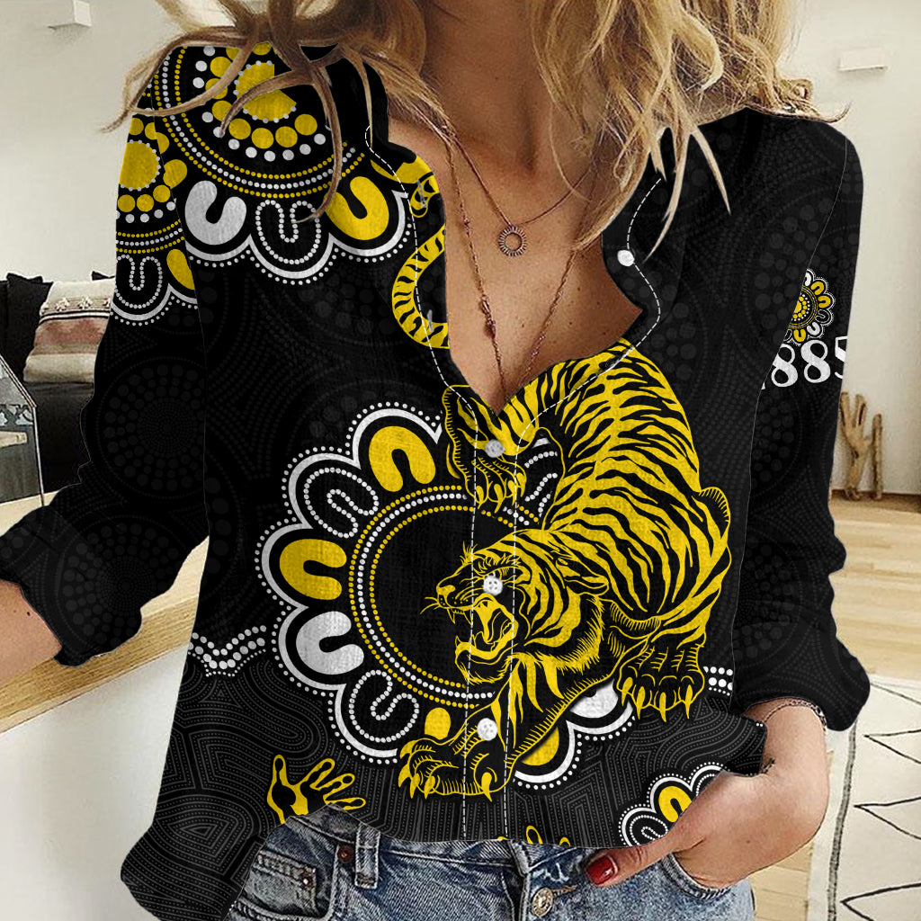 (Custom Personalised) AFL Richmond Tigers 1885 Aboriginal Women Casual Shirt LT9