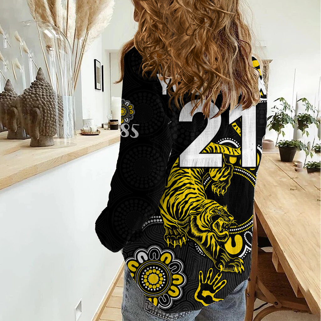 (Custom Personalised) AFL Richmond Tigers 1885 Aboriginal Women Casual Shirt LT9