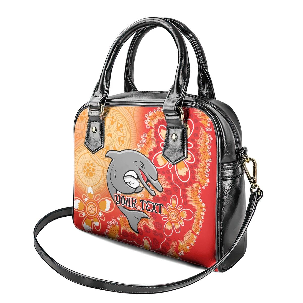 Personalised Dolphins NAIDOC Week 2024 Shoulder Handbag Aboriginal Fire Burning Sparks