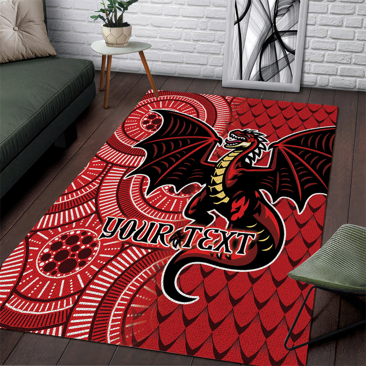 Personalised Dragons NAIDOC Week 2024 Area Rug Aboriginal Fire Burning Sparks